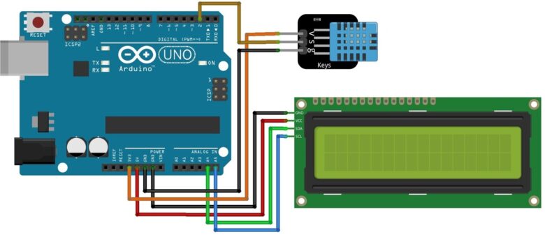 Arduino DHT11 16x2 LCD Display