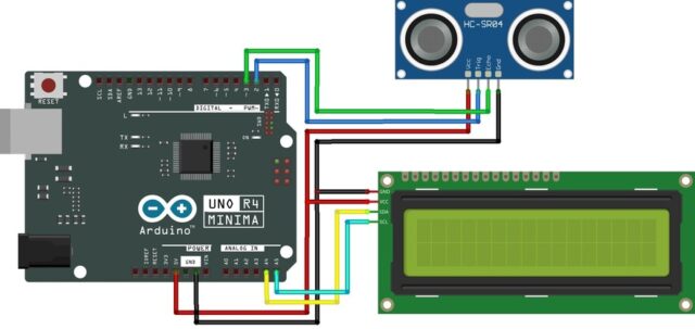 Arduino HC-SR04 Ultrasonic Sensor LCD Display