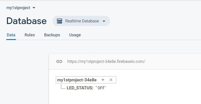 LED ON OFF ESP8266 Google Firebase