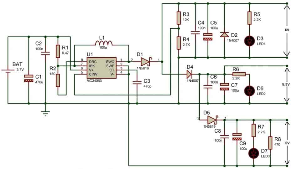 3.7V to 5V Boost Converter for Lithium-Ion Battery