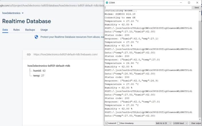 Google Firebase GSM Arduino