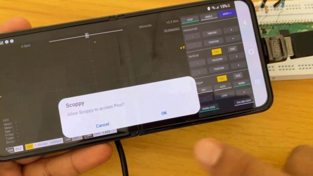 Raspberry Pi Pico Smartphone Oscilloscope
