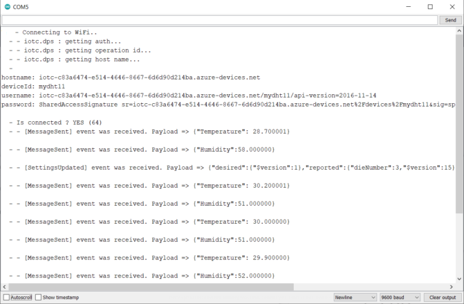 Azure IoT Central ESP8266 DHT11