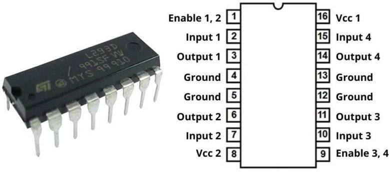 L293D Motor Driver IC Pin