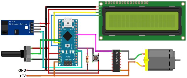 Digital Taxi Fare Meter using Arduino & Speed Sensor Circuit