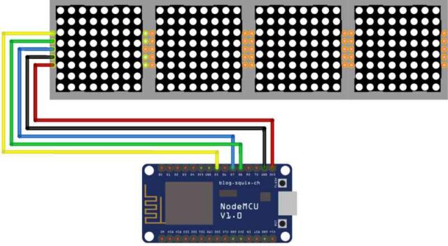 MAX7219 8-in-1 Dot Matrix LED Display ESP8266
