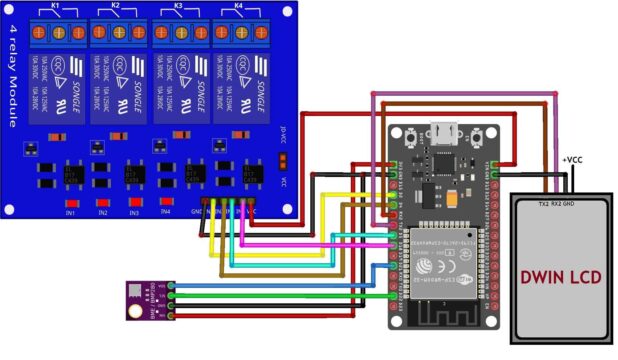 Circuit Diagram ESP32 DWIN LCD Display