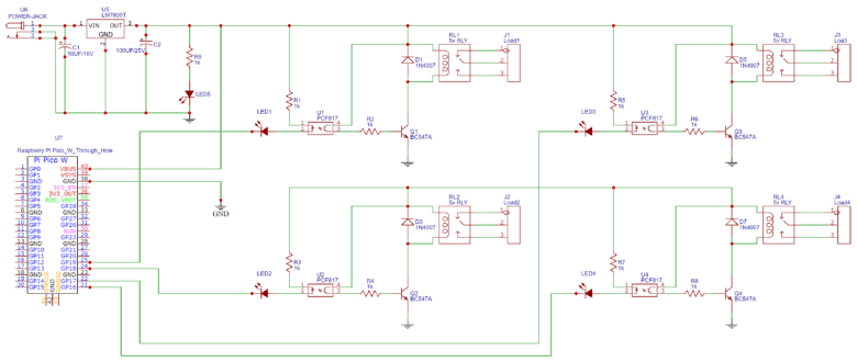 Raspberry Pi Pico W Home Automation Schematic