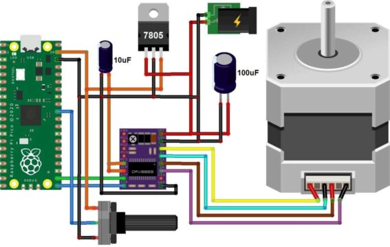 Control NEMA17 Stepper Motor with DRV8825 & Potentiometer