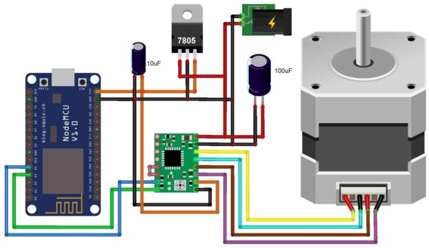 Controlling NEMA17 Stepper Motor with A4988 Driver & ESP8266