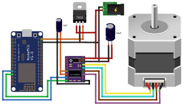 Interfacing NEMA17 Stepper Motor with ESP8266 using DRV8825 Driver