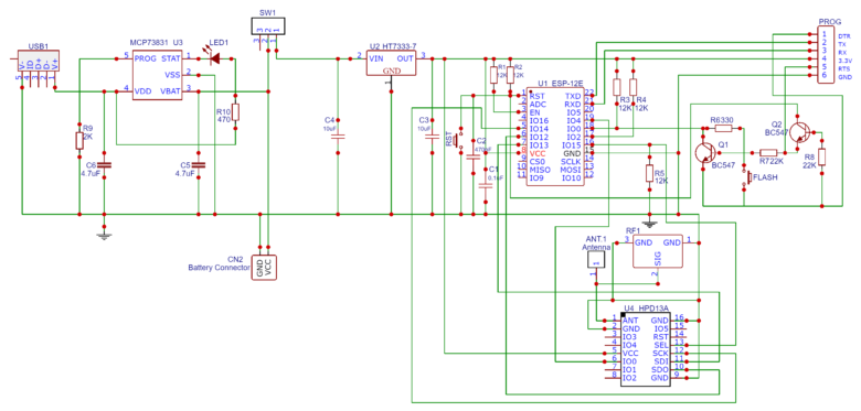 LoRa GPS Tracker Receiver Schematic