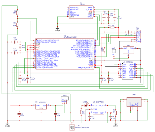 LoRa GPS Tracker Transmitter Schematic