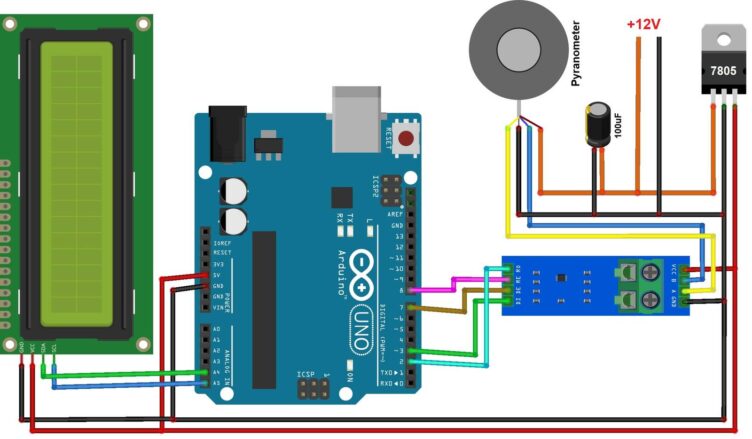 Pyranometer Arduino Solar Radiation Sensor LCD