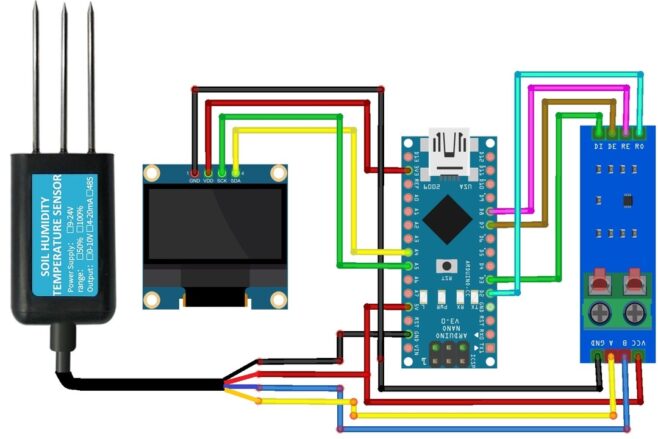 RS485 Soil Moisture & Temperature Sensor Arduino