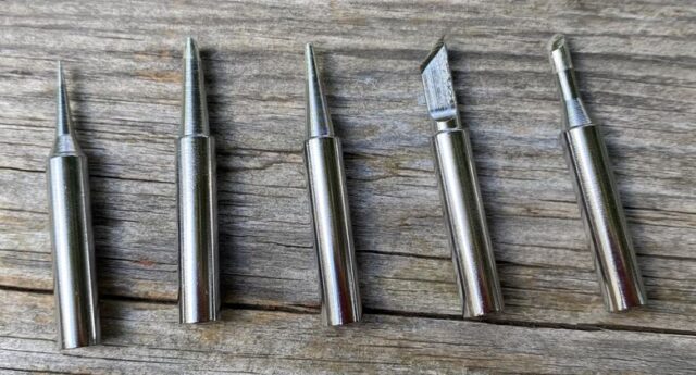 Replaceable Soldering iron tips of different shapes