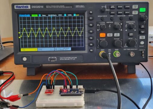 MCP4725 DAC Triangle Wave Generator