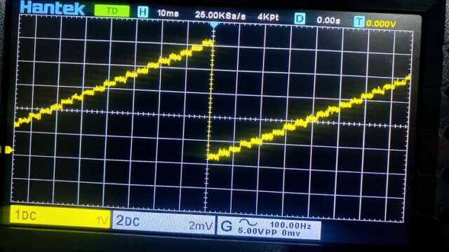 12-Bit DAC Arduino R4 Minima Sawtooth Wave