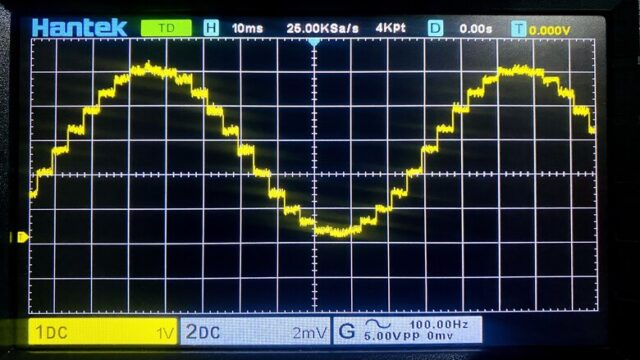 12-Bit DAC Arduino R4 Minima Sine Wave