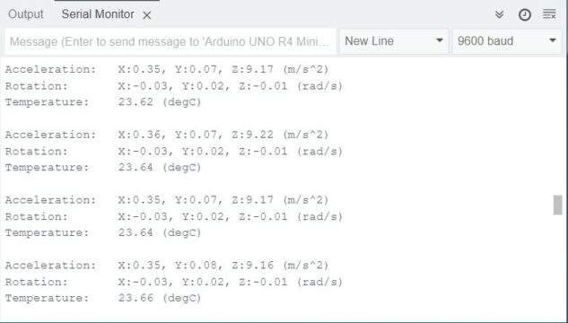 MPU6050 Accelerometer Gyroscope Temperature Readings