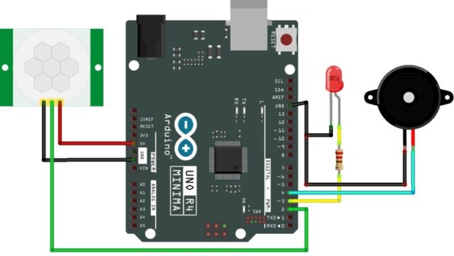 Motion Triggered Alarm using HC-SR501 PIR Sensor & Arduino