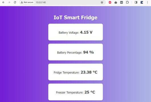 Webpage for IoT Smart Fridge ESP8266 WebServer