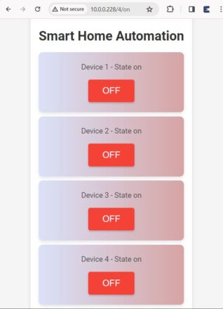ESP32 Home Automation Webserver Webpage