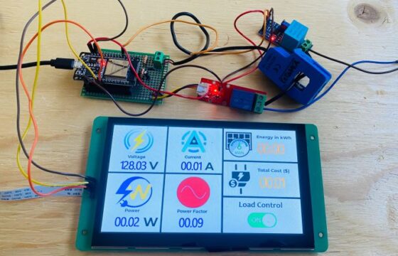 IoT AC Energy Meter with ESP32 HDMI Display and Blynk