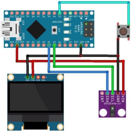 Portable Pulse Oximeter Arduino MAX30102 OLED