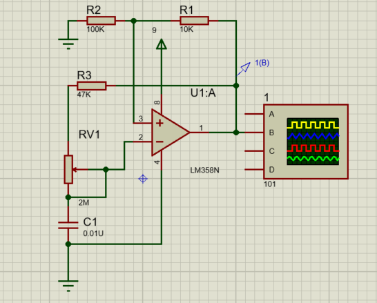 Square Wave Generator Circuit using LM358