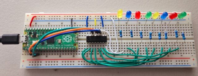 74hc595 with Raspberry Pi Pico and MicroPython