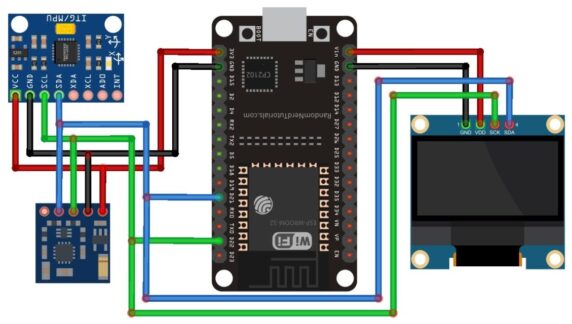 ESP32 MPU6050 HMC5883L OLED Display