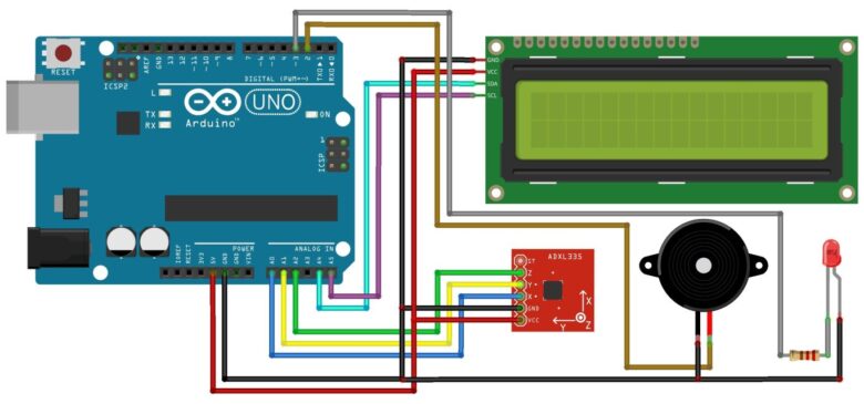 Earthquake Detector using Arduino Circuit
