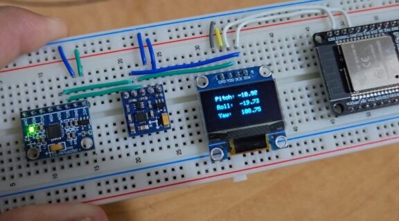 Measure MPU6050 HMC5883L Pitch Roll Yaw on OLED ESP32