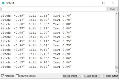 Pitch Roll Yaw MPU6050 HMC5883L ESP32