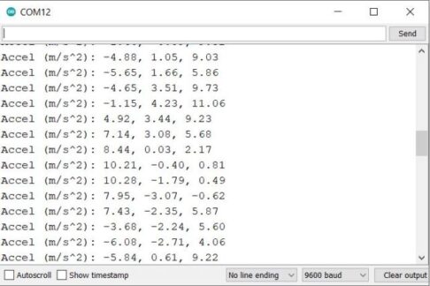 BMI160 Acceleration Readings