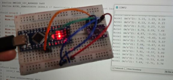 BMI160 Arduino Acceleromter Acceleration Measurement