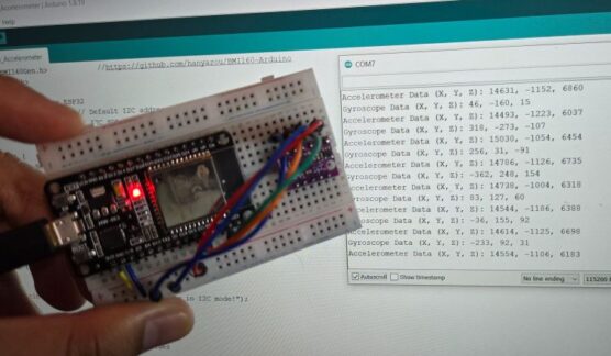 ESP32 BMI160 Accelerometer Gyroscope Readings