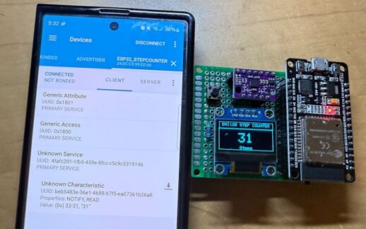 BMI160 Steps Counter over ESP32 BLE
