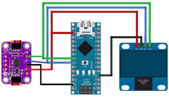 Displaying Arduino ADXL375 Acceleration readings on OLED Screen