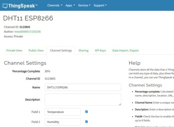 Thingsepak DHT11 ESP8266