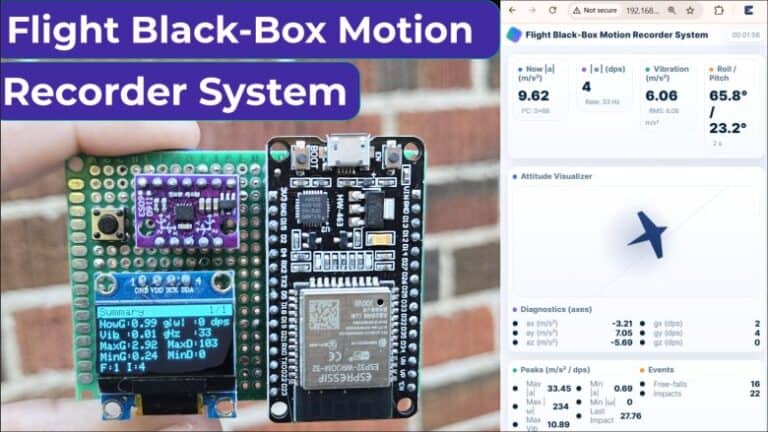 Flight Black-Box Motion Recorder using ESP32 & BMI160