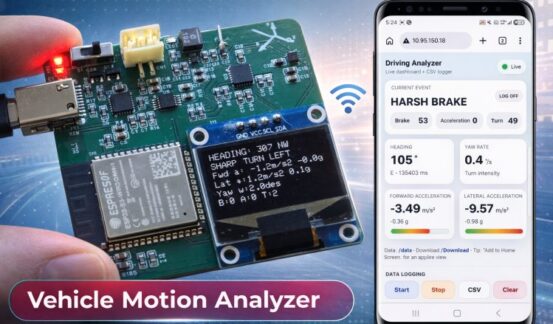ESP32 IoT Vehicle Motion Analyzer with MPU6050 & LIS3MDL
