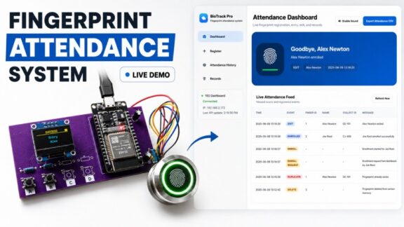 ESP32 Fingerprint Attendance System with Live Web Dashboard